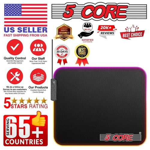 5Core RGB Gaming-Mauspad – 12 Lichteffekte für dein Gaming-Setup