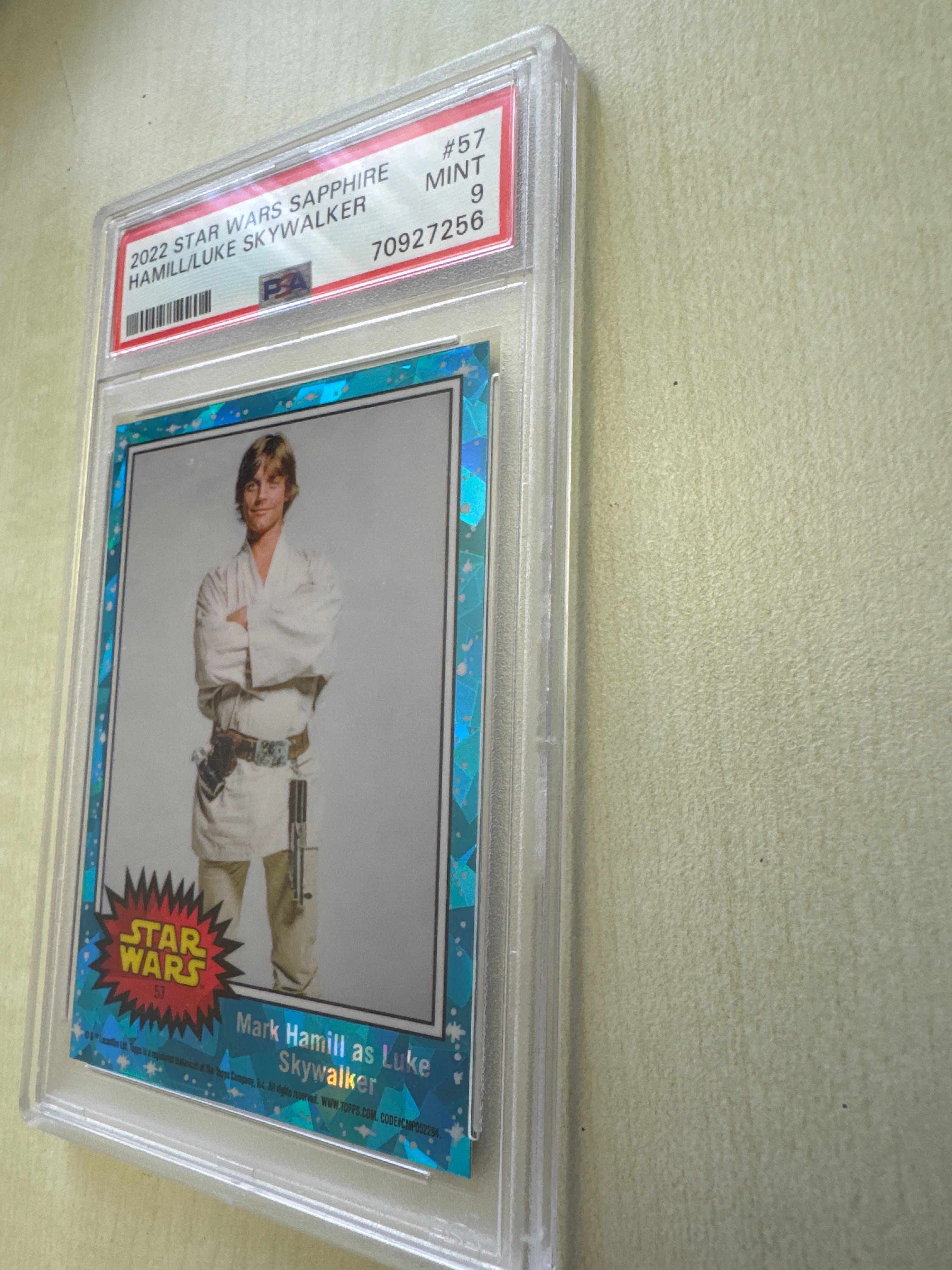2022 Topps Chrome Sapphire Star Wars #57 Mark Hamill as Luke Skywalker PSA 9 Mint