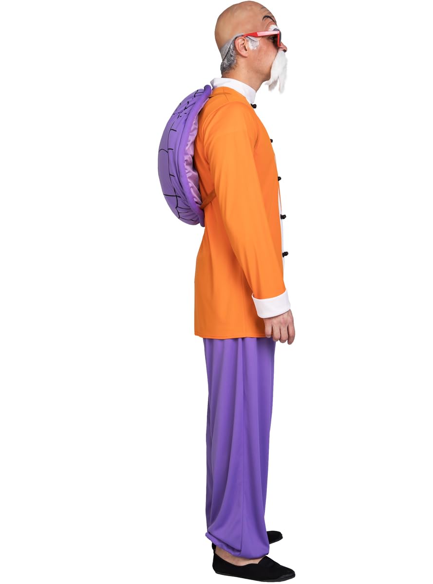 Funidelia Offizielles Meister Roshi Kostüm - Dragon Ball für Herren, Hose, Jacke, Rucksack, Schnurrbart mit Bart, Brille und Glatze - Outfit für Erwachsene für Partys, Karneval und Halloween