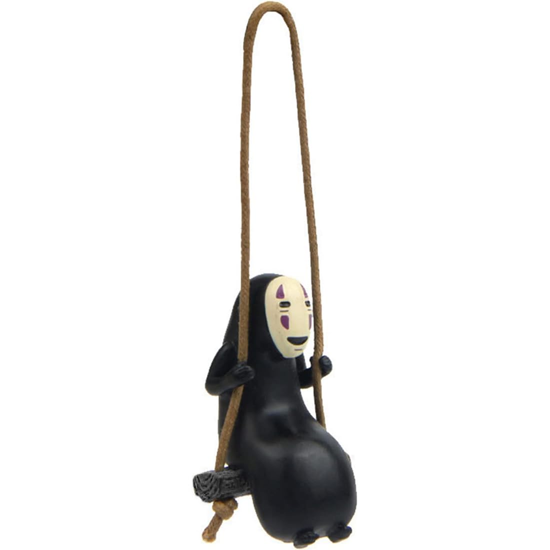 No Face Man Anime Figuren Spirited Character Figur mit Spielen auf Einer Schaukel Modellstatue für Auto und Rückspiegel Dekoration, Auto Zubehör zum Aufhängen für Männer und Frauen