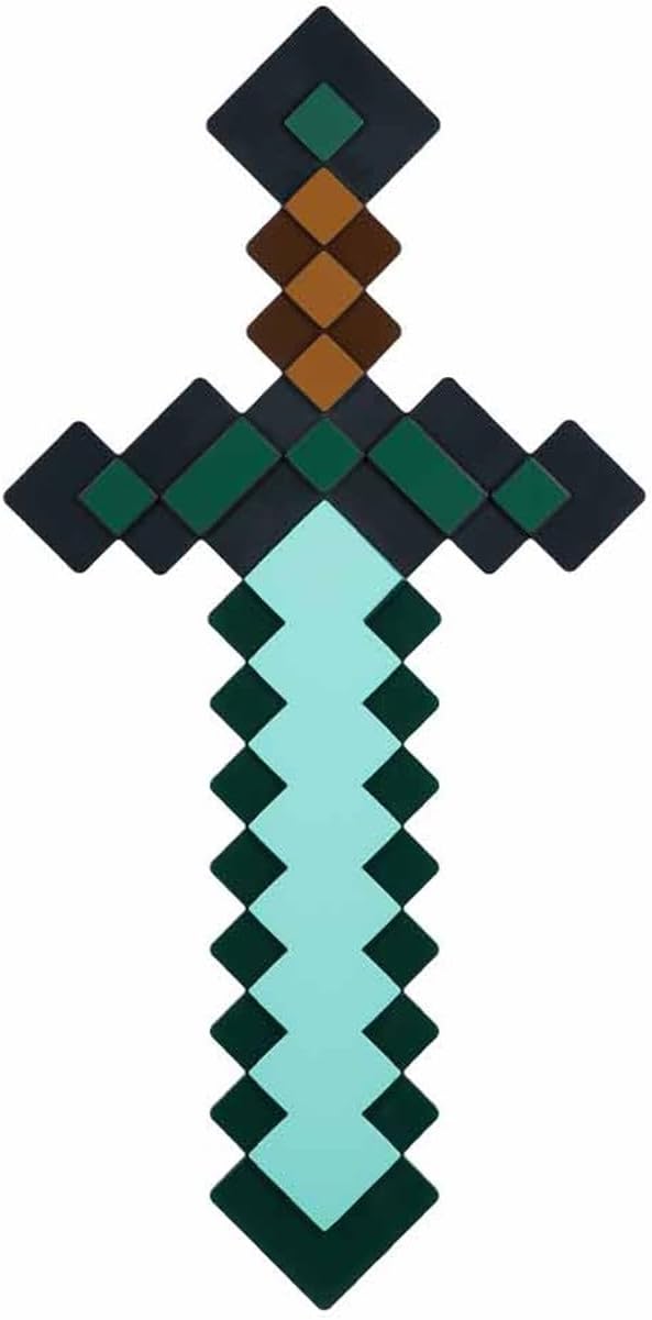 Minecraft Diamantschwert Licht - Offiziell lizenziertes Merchandise, 3 dynamische Lichtmodi mit Sound-Reaktion, Gamer-Raum-Dekor & Sammlerstück, USB- oder batteriebetrieben