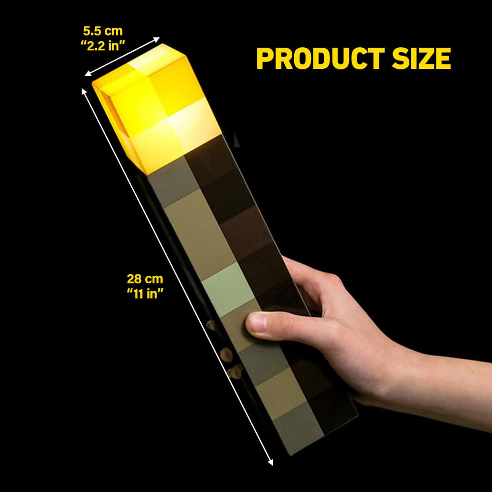 4 Farben Wall Fackel Nachtlicht, 28cm Lampe Fackel Wandlampe, Lampe Fackel beleuchtung mit Sound und Haken, USB wiederaufladbar für 3D Kinderzimmer Gaming Room, Decoration