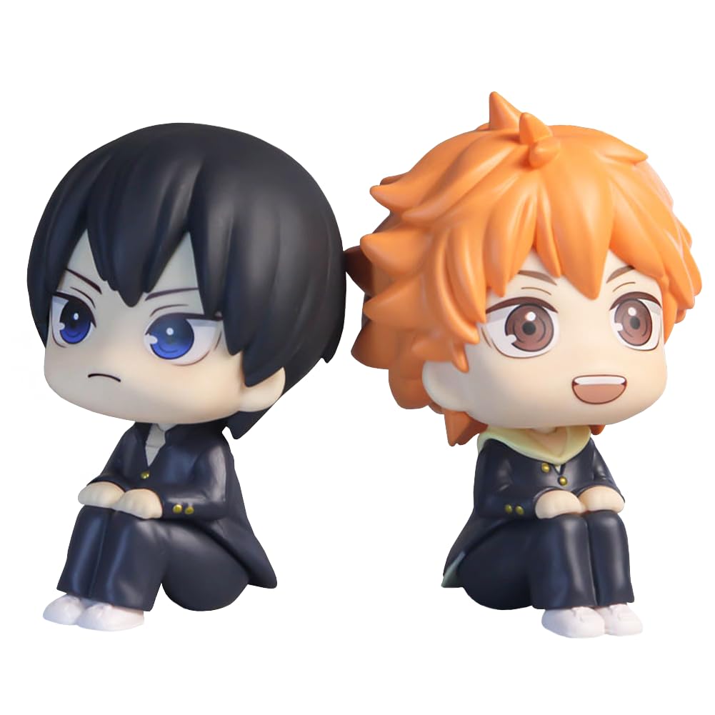 Haikyuu Figur Hinata Syouyou/Kageyama Statue - Nudelstopper Modell 10 cm - Sammlerstück PVC Sitzpose Skulptur Desktop Ornament