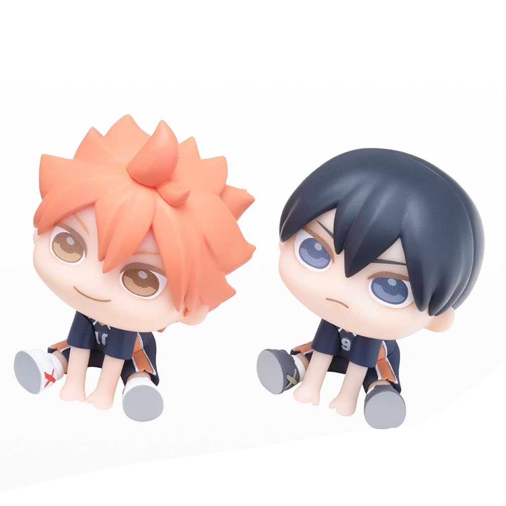 Haikyuu Figur Hinata Syouyou/Kageyama Statue - Nudelstopper Modell 10 cm - Sammlerstück PVC Sitzpose Skulptur Desktop Ornament