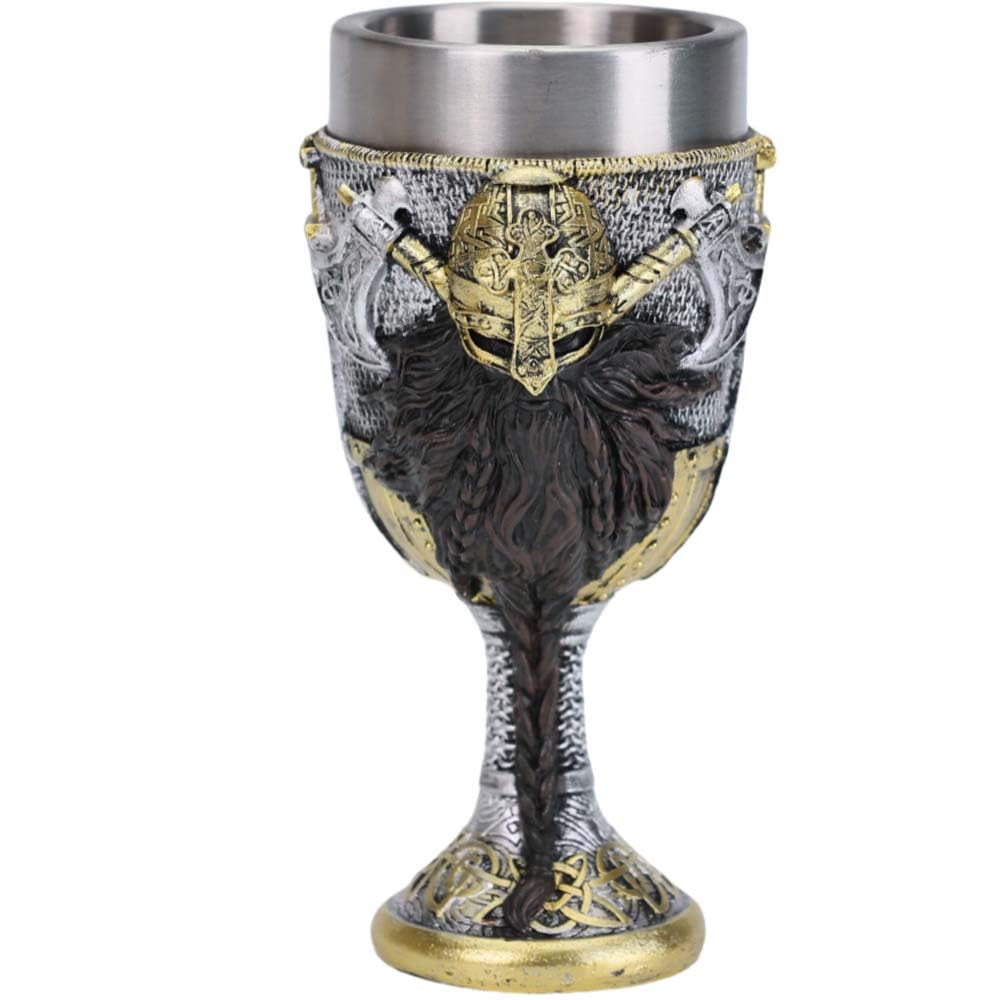 ZONSUSE Mittelalter Drache Kelch, Gotischer Drachen Kelch, Flugsaurier Edelstahl Weinkelch, Roter Drache auf Kreuzsockel, Magischer Dragon Goblet,Idee Geschenk für Fantasy Fans 200ml (Rot Goblet)
