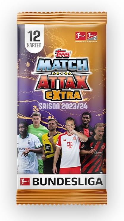 Topps Bundesliga Match Attax Extra 2024 - Display Box - 24 Päckchen pro Box (288 Bundesliga Match Attax Extra Karten).