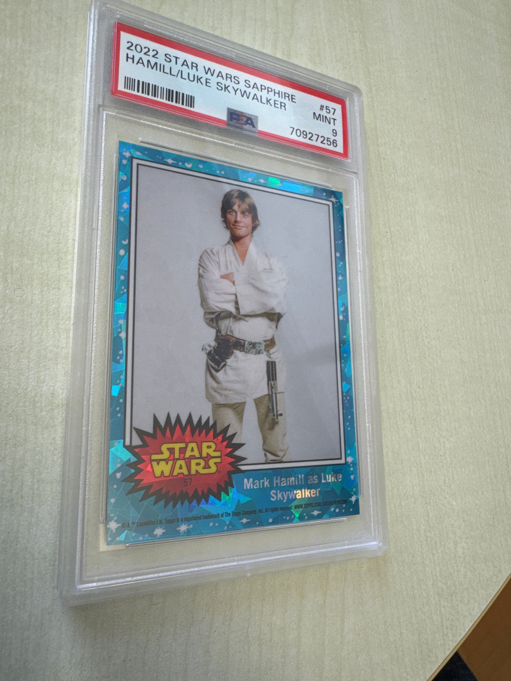 2022 Topps Chrome Sapphire Star Wars #57 Mark Hamill as Luke Skywalker PSA 9 Mint
