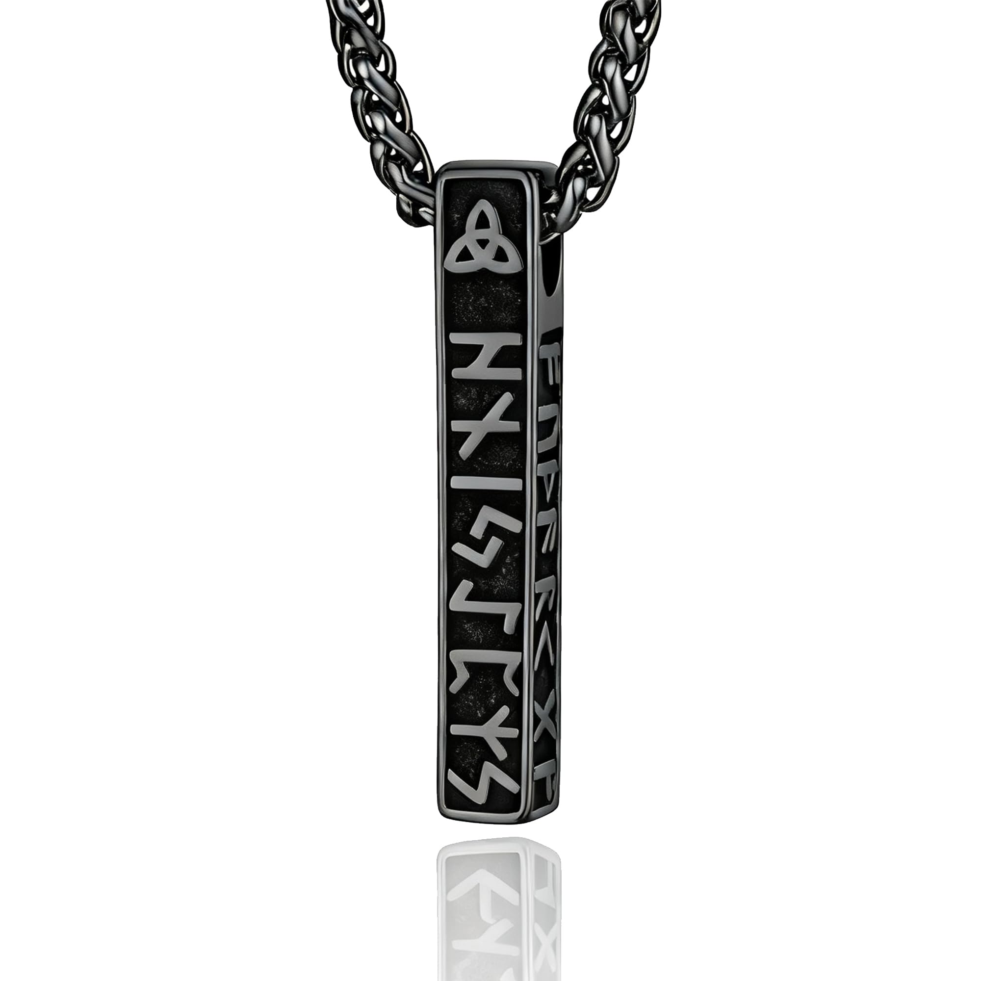 Wikinger Runen Halskette Herren - 60CM Edelstahl Herren Kette, Viking Keltischer knoten Männer Halskette, Schmuck Geschenke für Ehemann Papa Sohn Bruder Freund Weihnachten Geburtstag