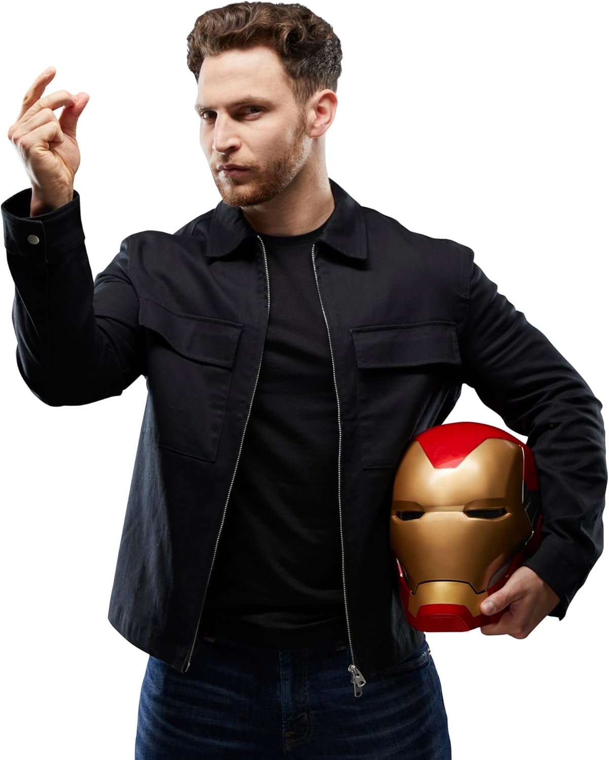 Marvel Legends Series Iron Man elektronischer Premium Helm mit Lichteffekten, Avengers: Endgame Rollenspielartikel für Erwachsene