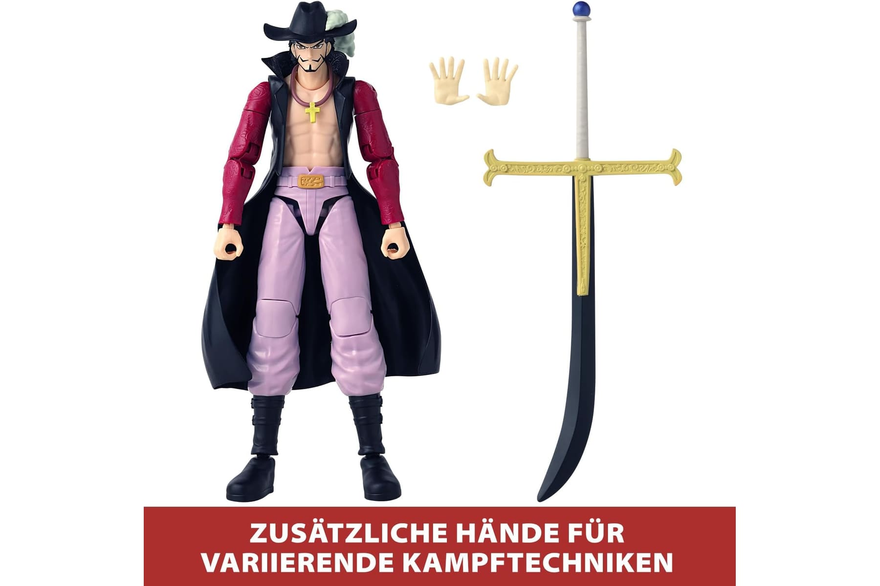 BANDAI – Anime Heroes – One Piece Figur – Lorenor Zorro 17 cm Three Sword Style – Offizielle Lizenz One Piece – Bewegliche Manga Figur Zorro 3 Schwerter – Spielzeug für Kinder ab 4 Jahren – 37052