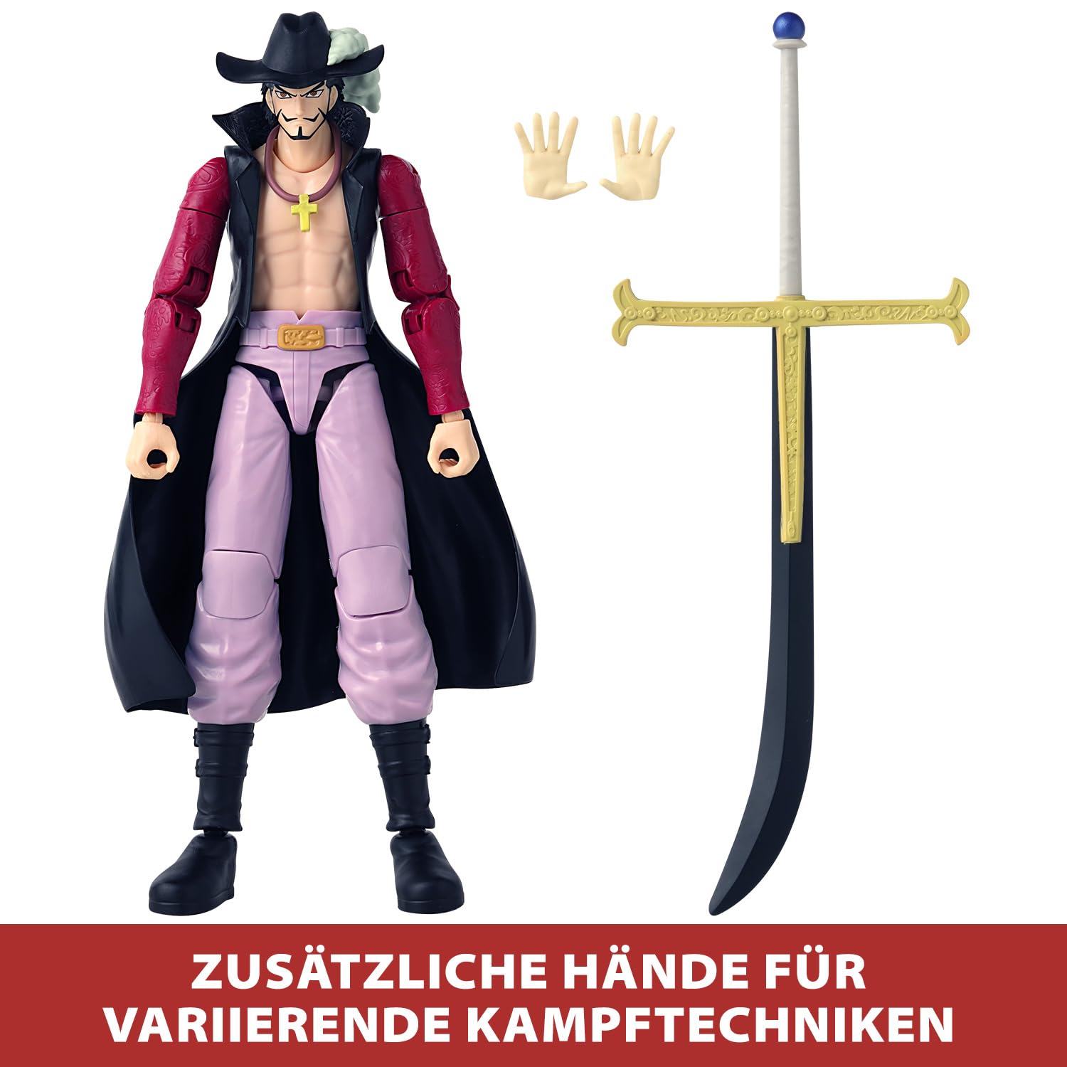 BANDAI – Anime Heroes – One Piece Figur – Lorenor Zorro 17 cm Three Sword Style – Offizielle Lizenz One Piece – Bewegliche Manga Figur Zorro 3 Schwerter – Spielzeug für Kinder ab 4 Jahren – 37052