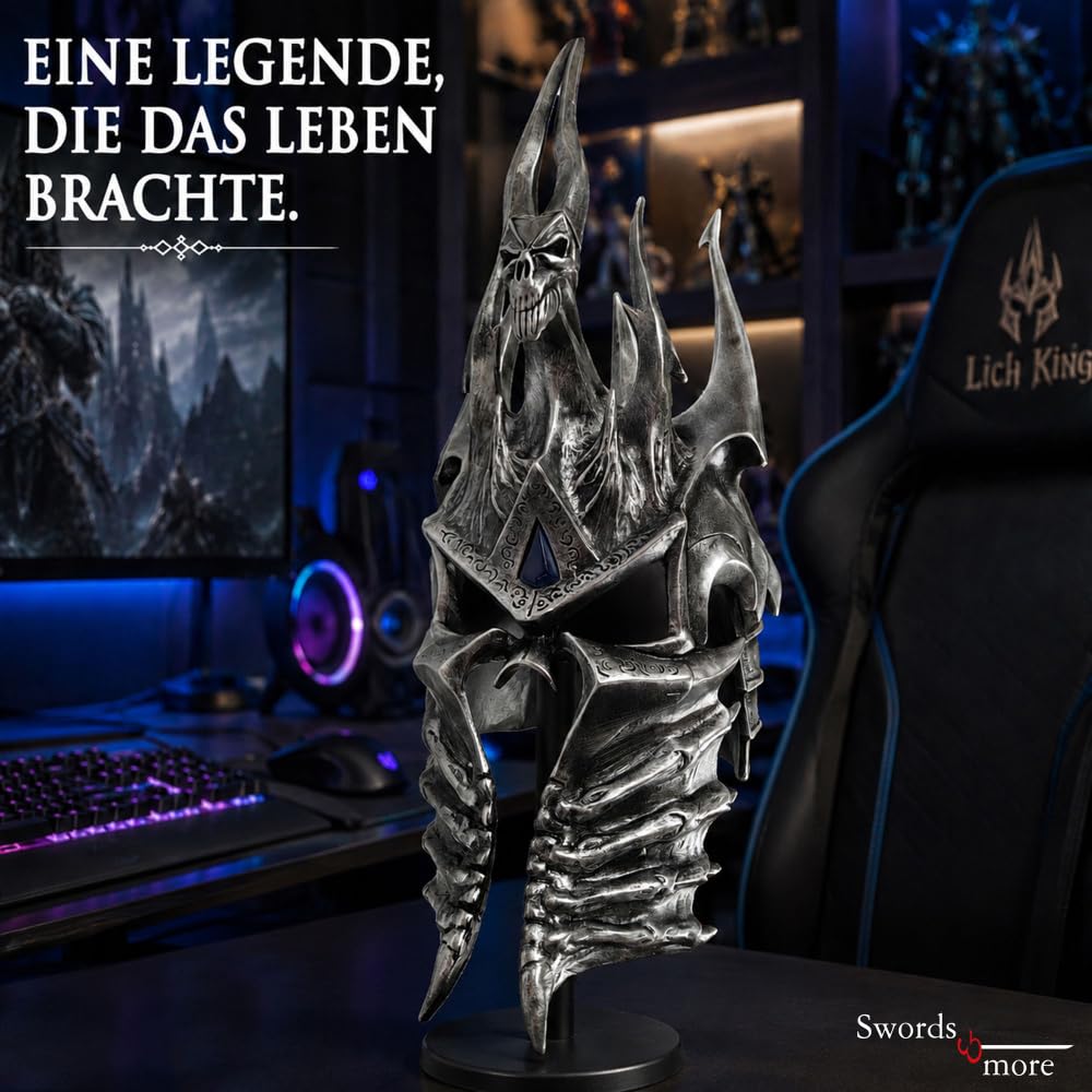 Swords and more Frostmourne Schwert Replik, Lich King Frostmourne Schwert Replikat 106 cm, World of Warcraft, Gaming Deko, Schwert aus Metall für Wow Cosplay, Deko Schwert & Gamer Geschenk