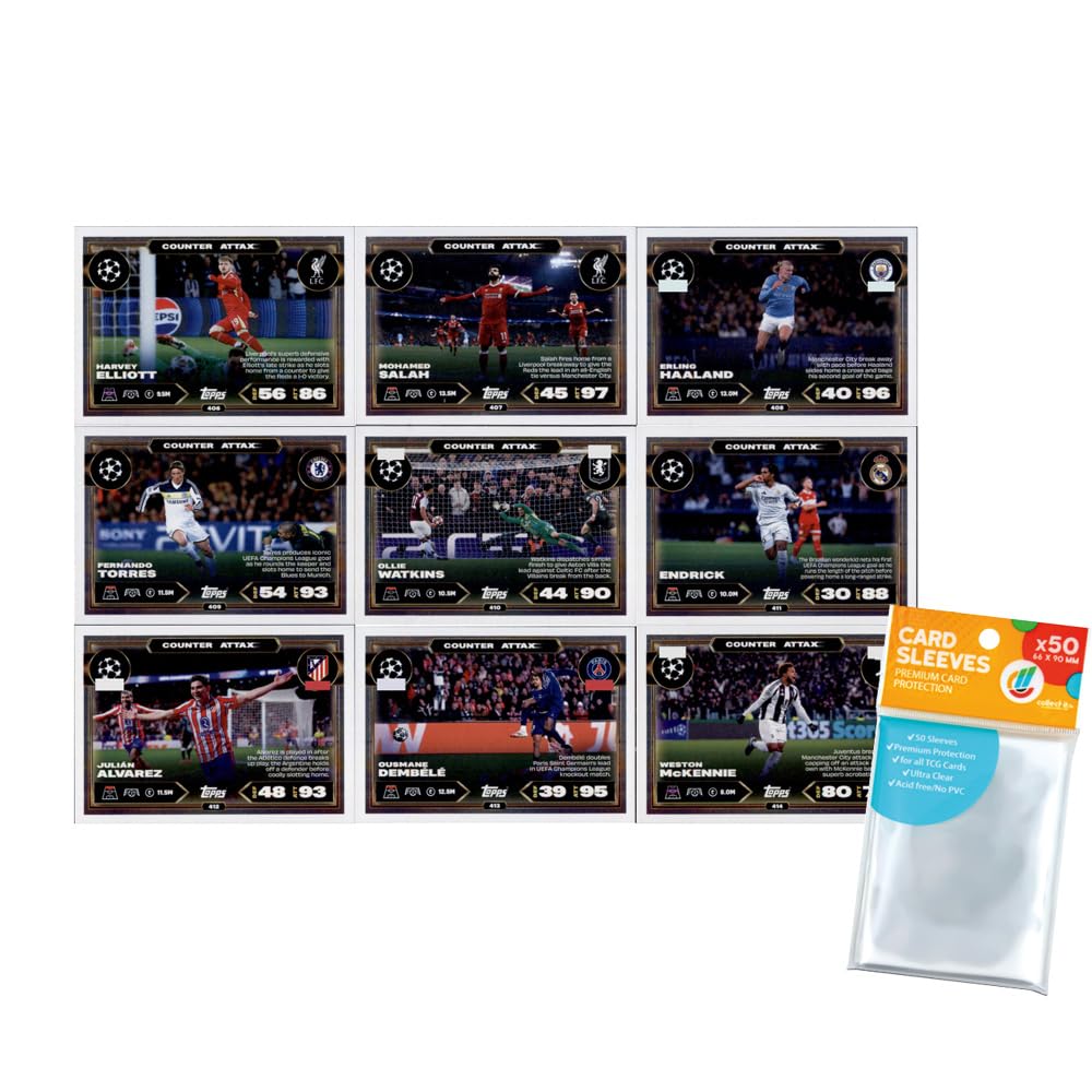 Bundle mit Topps Match Attax Champions League 2025/26 Trading Cards + Exklusive Collect-it Hüllen (Alle 4 Ball Master Karten)