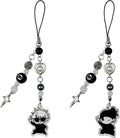 Jujjutsu Kaiisen Schlüsselanhänger, 2 Stück Gojo Satoru Schlüssel Anhänger | Keychain, Schlüsselbund, Anime Merch Accessoire für Schlüssel und Taschen, Schwarz-Weiß mit Sternanhänger