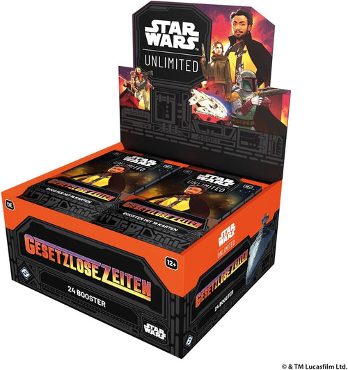 Asmodee - FFG - Star Wars: Unlimited Trading Card Game - Gesetzlose Zeiten - Booster Display (24 Booster Packs), TCG für Kinder und Erwachsene, Alter 12+, 2+ Spieler, 20 Minuten, Deutsch