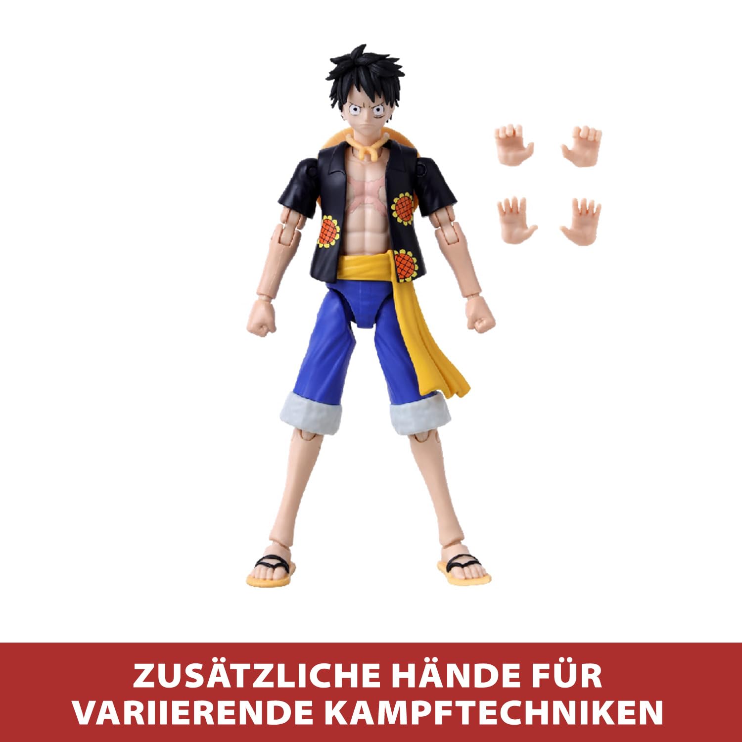 BANDAI – Anime Heroes – One Piece Figur – Lorenor Zorro 17 cm Three Sword Style – Offizielle Lizenz One Piece – Bewegliche Manga Figur Zorro 3 Schwerter – Spielzeug für Kinder ab 4 Jahren – 37052