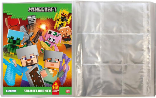 Bundle mit Minecraft Serie 3 Trading Cards - 1 Leere Sammelmappe + 5 Booster + Exklusive Collect-it Hüllen
