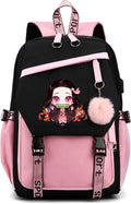 Demon Rucksack, Anime Rucksack, Kawaii Schultasche, Kids Backpack Girl, Wasserabweisend mit Verstellbare Träger 17inch