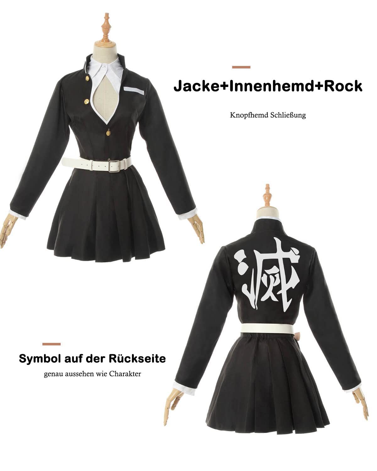 Fiamll Tanjirou Zenitsu Giyuu Cosplay Kostüm für Japanischer Anime Kimono demon cosplay Outfit Halloween Kostüm