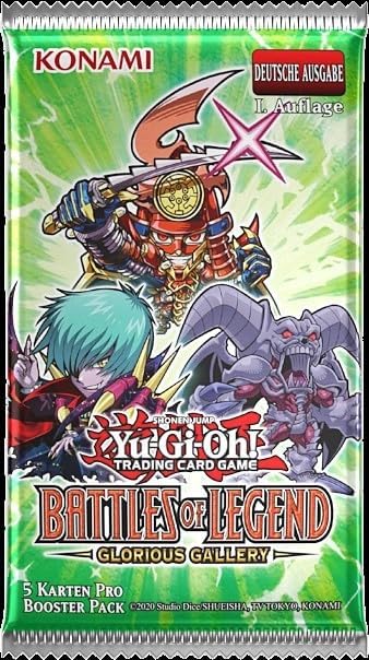 Yugioh! Battles of Legend: Glorious Gallery Display Box (24 Booster Packs) NEU & OVP - DEUTSCH 1.Auflage und BB-Toy-Trades Toploader