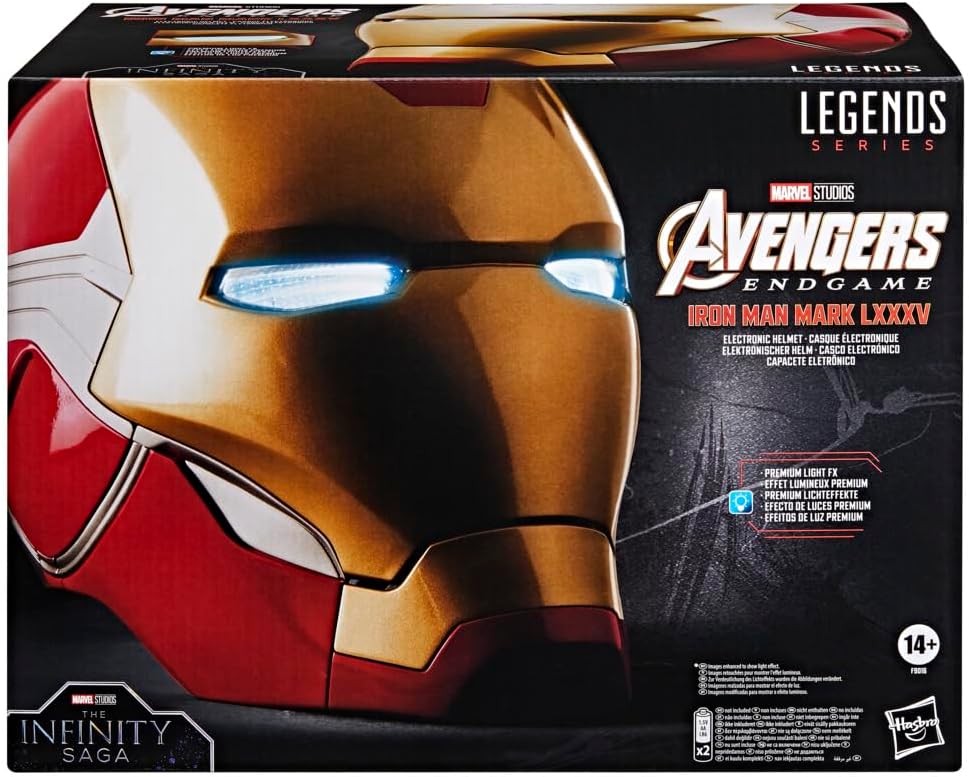 Marvel Legends Series Iron Man elektronischer Premium Helm mit Lichteffekten, Avengers: Endgame Rollenspielartikel für Erwachsene