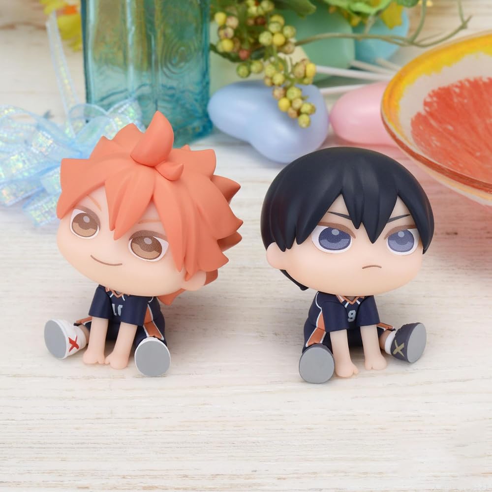 Haikyuu Figur Hinata Syouyou/Kageyama Statue - Nudelstopper Modell 10 cm - Sammlerstück PVC Sitzpose Skulptur Desktop Ornament