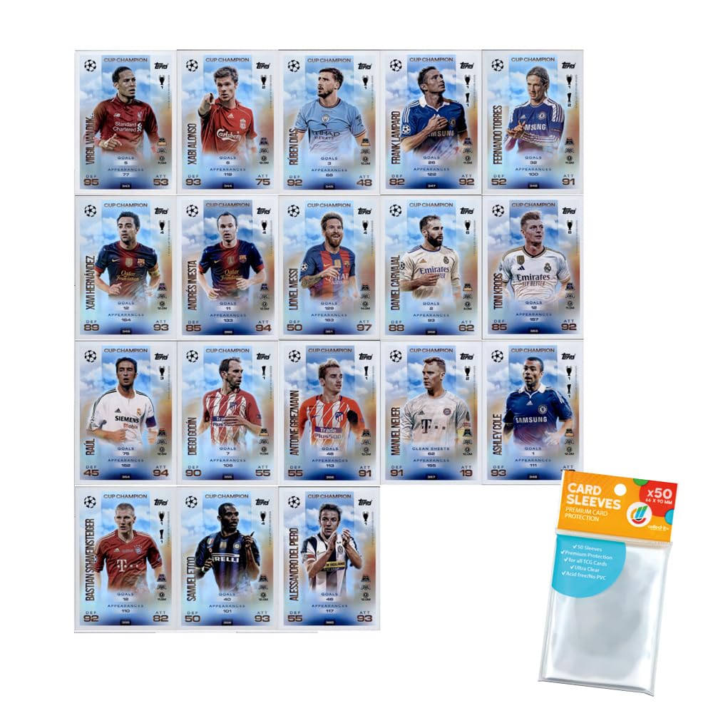 Bundle mit Topps Match Attax Champions League 2025/26 Trading Cards + Exklusive Collect-it Hüllen (Alle 4 Ball Master Karten)