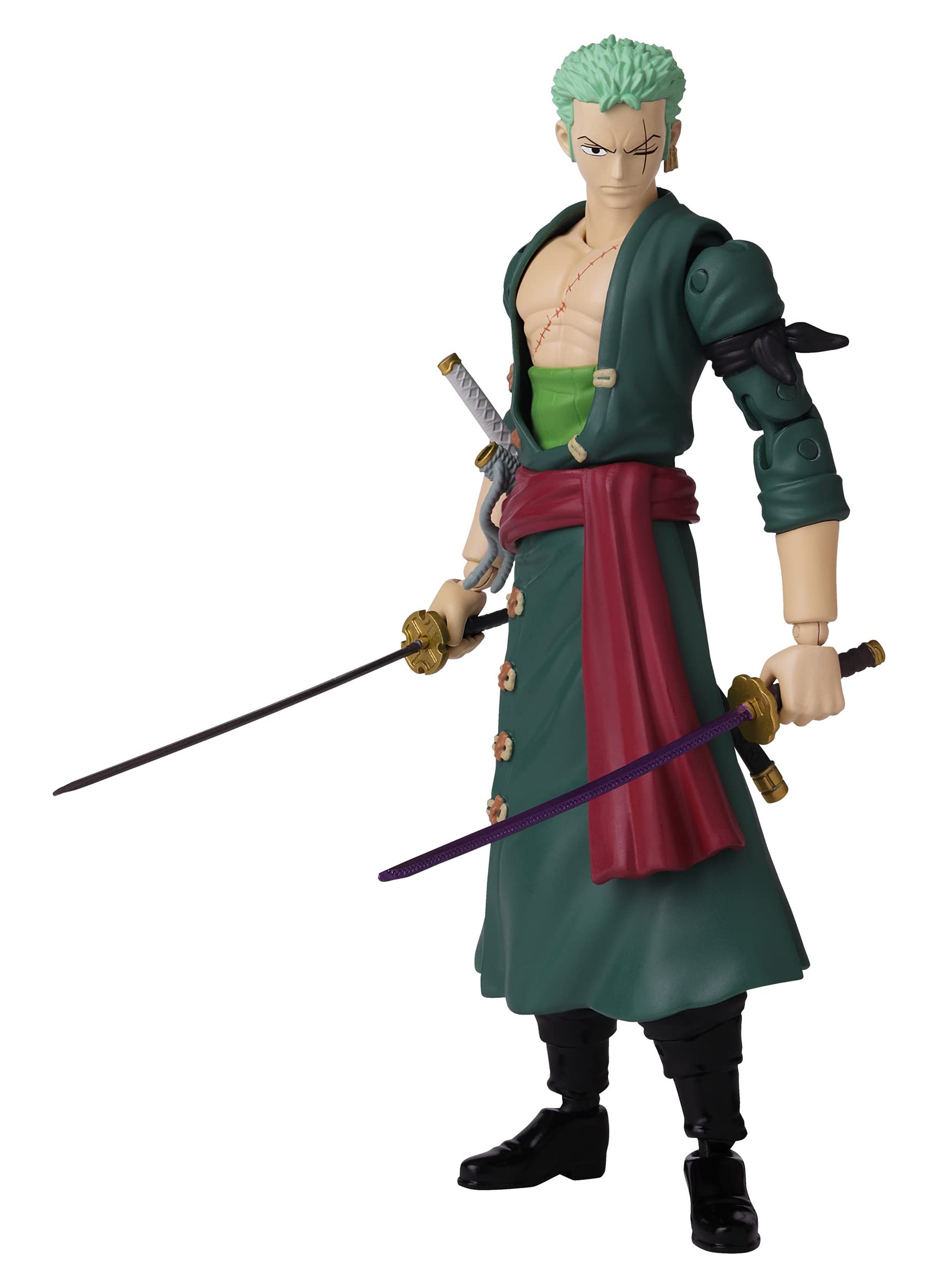 BANDAI – Anime Heroes – One Piece Figur – Lorenor Zorro 17 cm Three Sword Style – Offizielle Lizenz One Piece – Bewegliche Manga Figur Zorro 3 Schwerter – Spielzeug für Kinder ab 4 Jahren – 37052