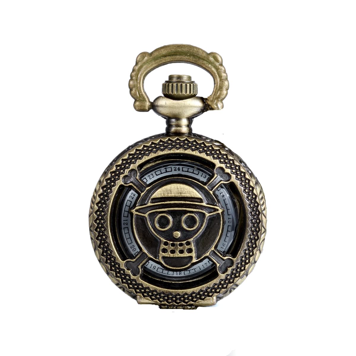JewelryWe Taschenuhr Herren Damen Vintage: Retro Analog Quarz Kettenuhr Uhr Umhängeuhr mit Halskette Kette Pocket Watch Bronze Unisex Geschenk