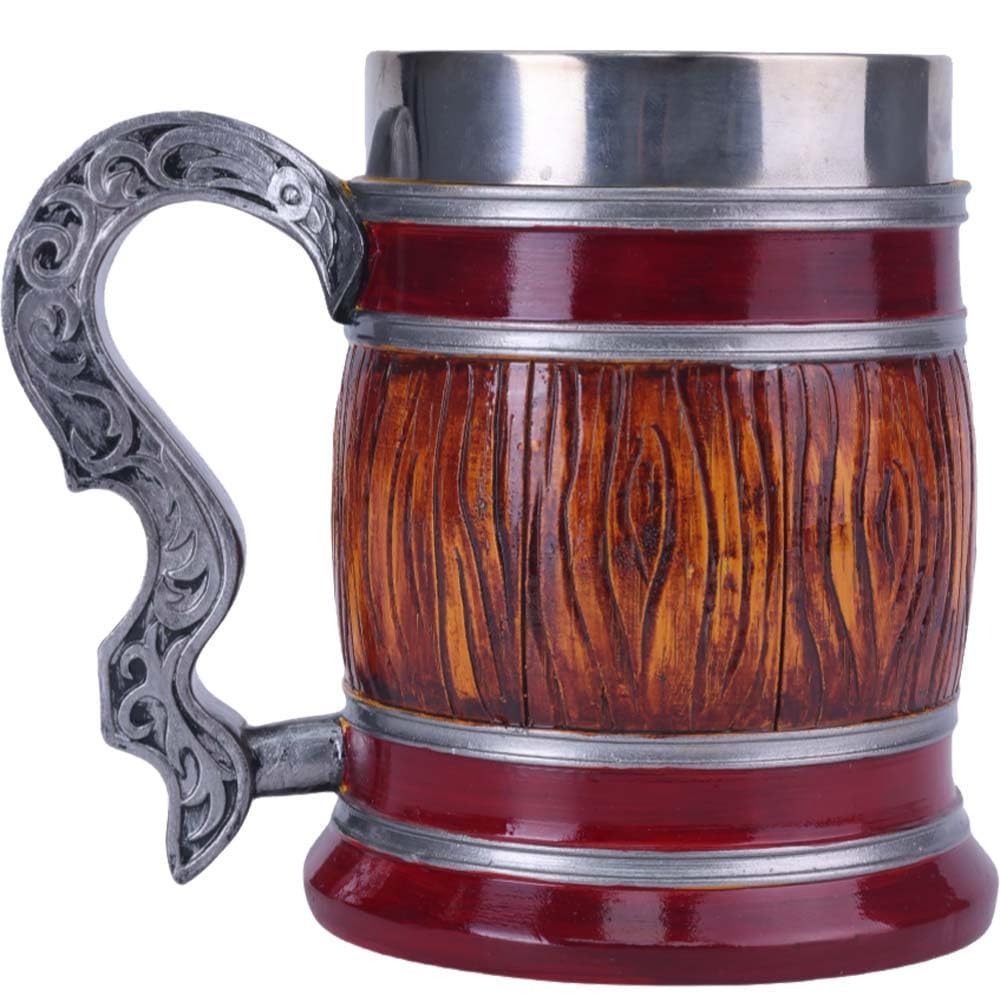 ZONSUSE Mittelalter Drache Kelch, Gotischer Drachen Kelch, Flugsaurier Edelstahl Weinkelch, Roter Drache auf Kreuzsockel, Magischer Dragon Goblet,Idee Geschenk für Fantasy Fans 200ml (Rot Goblet)