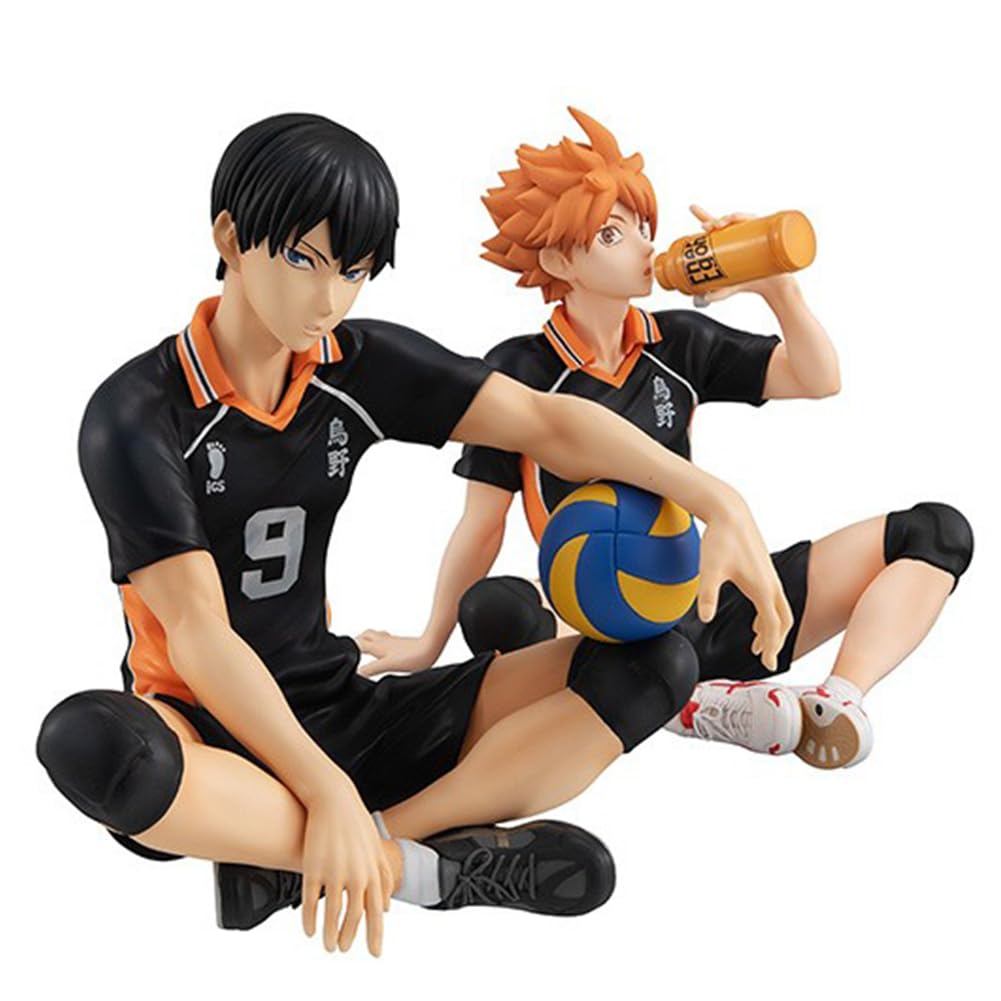 Haikyuu Figur Hinata Syouyou/Kageyama Statue - Nudelstopper Modell 10 cm - Sammlerstück PVC Sitzpose Skulptur Desktop Ornament