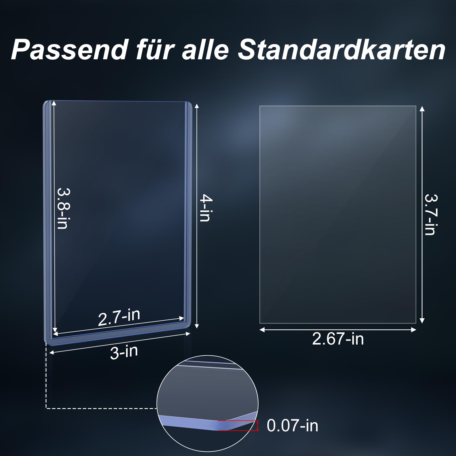 Mlikero 400 Stück Karten Hüllen, 3"X4" Hartkartenhüllen, Sammelkartenhüllen passend für MTG, Sammelkarten, Sportkarten (200 Hartkartenhüllen + 200 Transparente Kartenhüllen)