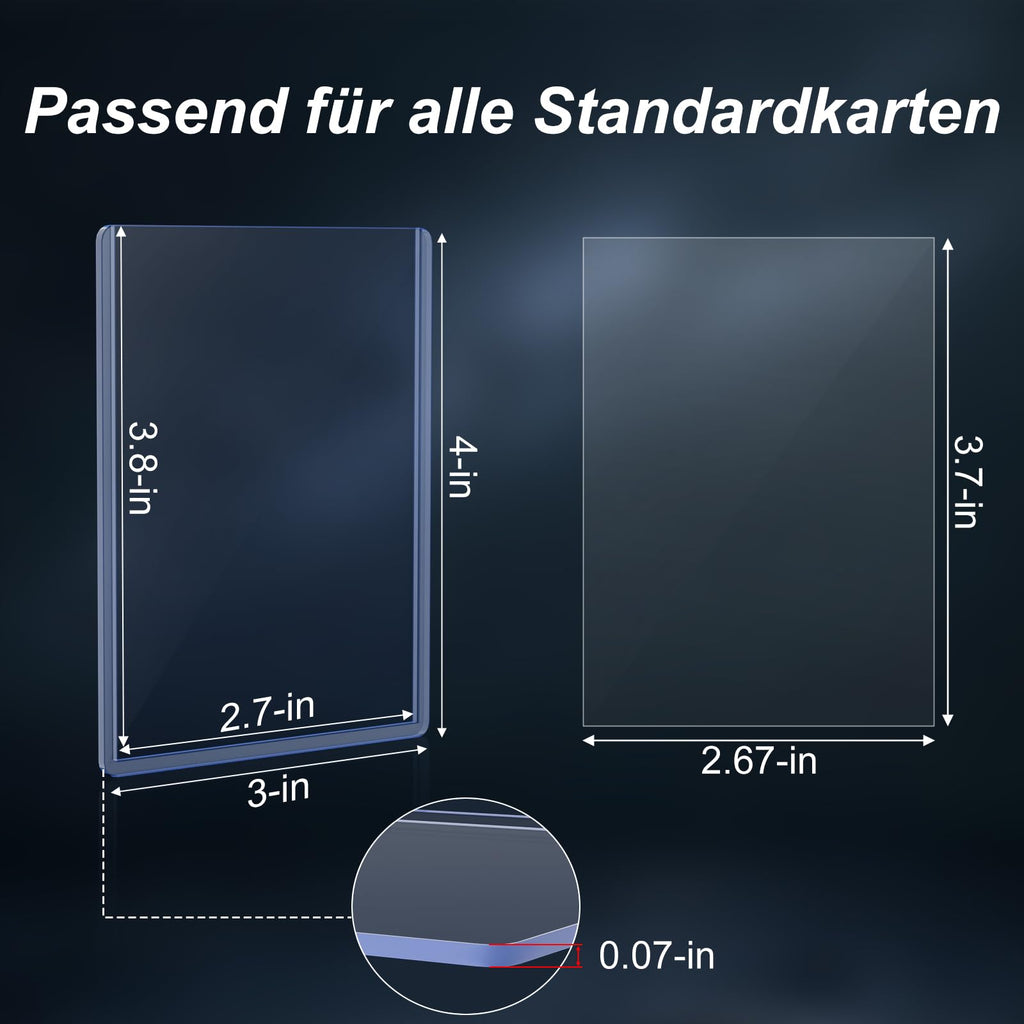 Mlikero 400 Stück Karten Hüllen, 3"X4" Hartkartenhüllen, Sammelkartenhüllen passend für MTG, Sammelkarten, Sportkarten (200 Hartkartenhüllen + 200 Transparente Kartenhüllen)