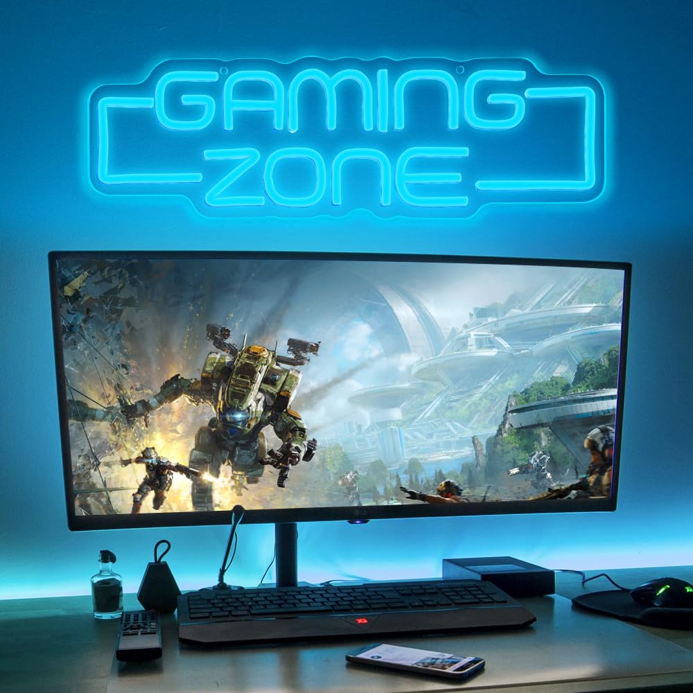Gaming-Zone Neonschild, Spielplatz für Jugendliche, Neonschild, Dekoration für Spielzimmer, LED, Neon, Spiel, Geschenk für Jungen und Kinder