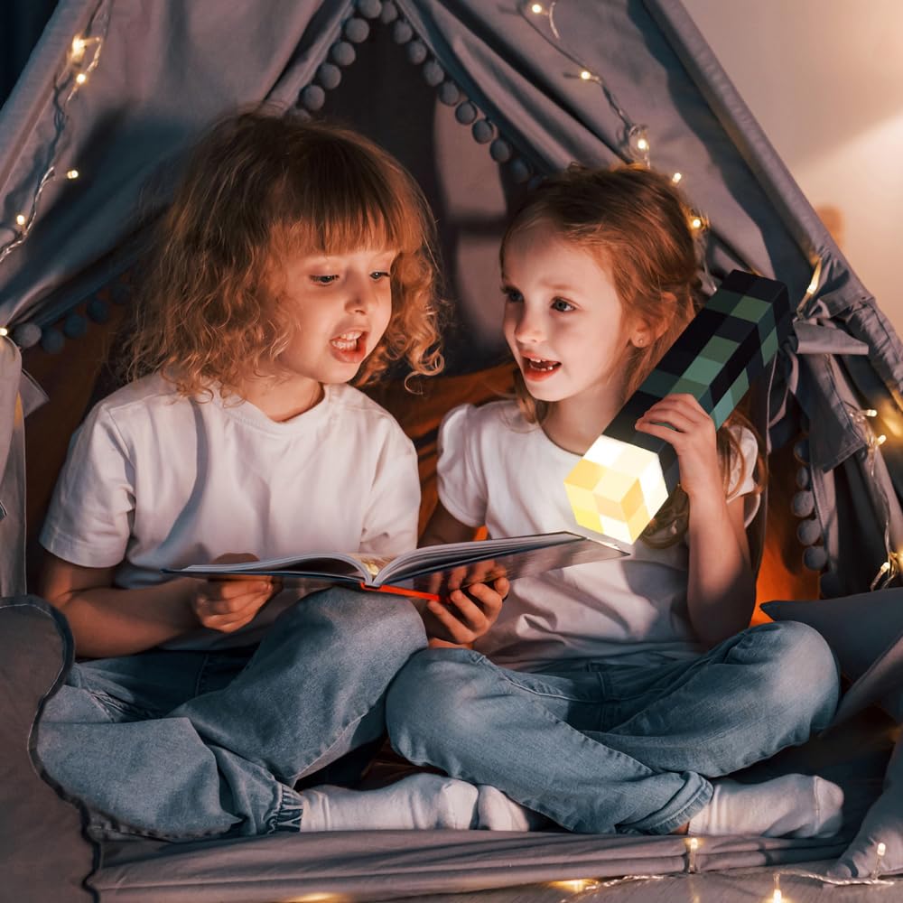 4 Farben Wall Fackel Nachtlicht, 28cm Lampe Fackel Wandlampe, Lampe Fackel beleuchtung mit Sound und Haken, USB wiederaufladbar für 3D Kinderzimmer Gaming Room, Decoration