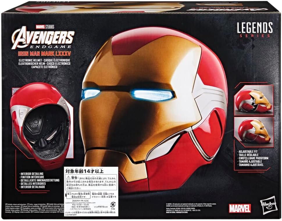 Marvel Legends Series Iron Man elektronischer Premium Helm mit Lichteffekten, Avengers: Endgame Rollenspielartikel für Erwachsene