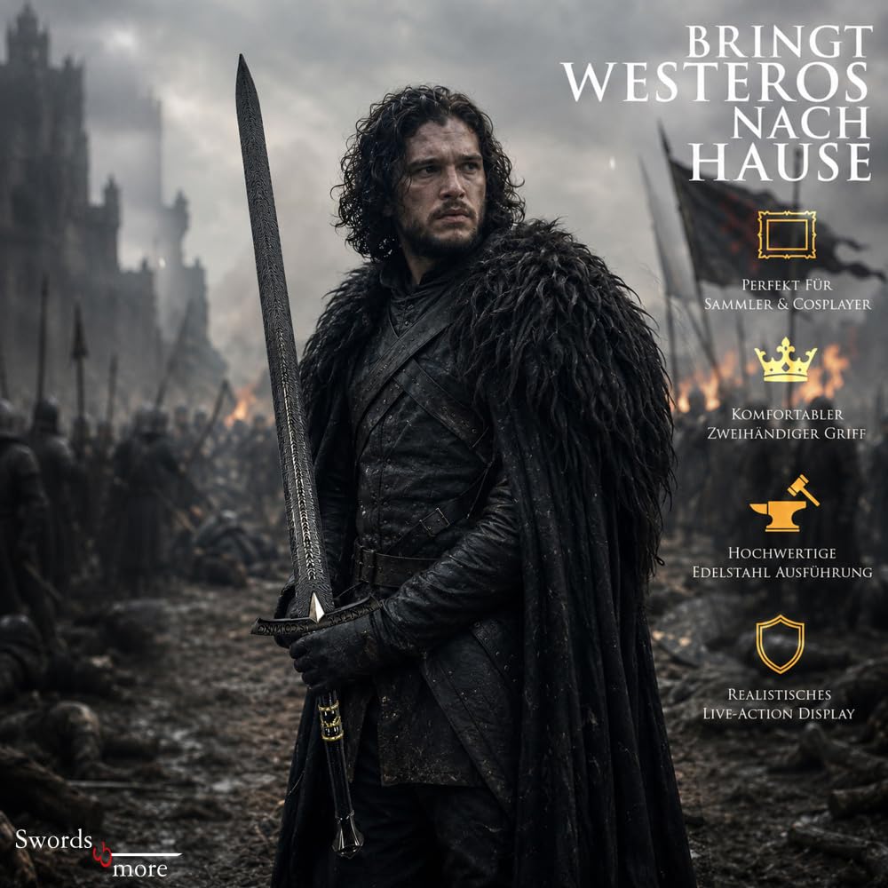 Game of Thrones Schwert | Authentisches Stück aus der Welt von Westeros | Stahlschwert | Hochwertige Verarbeitung | Perfekt für Sammler und Fans von Game of Thrones