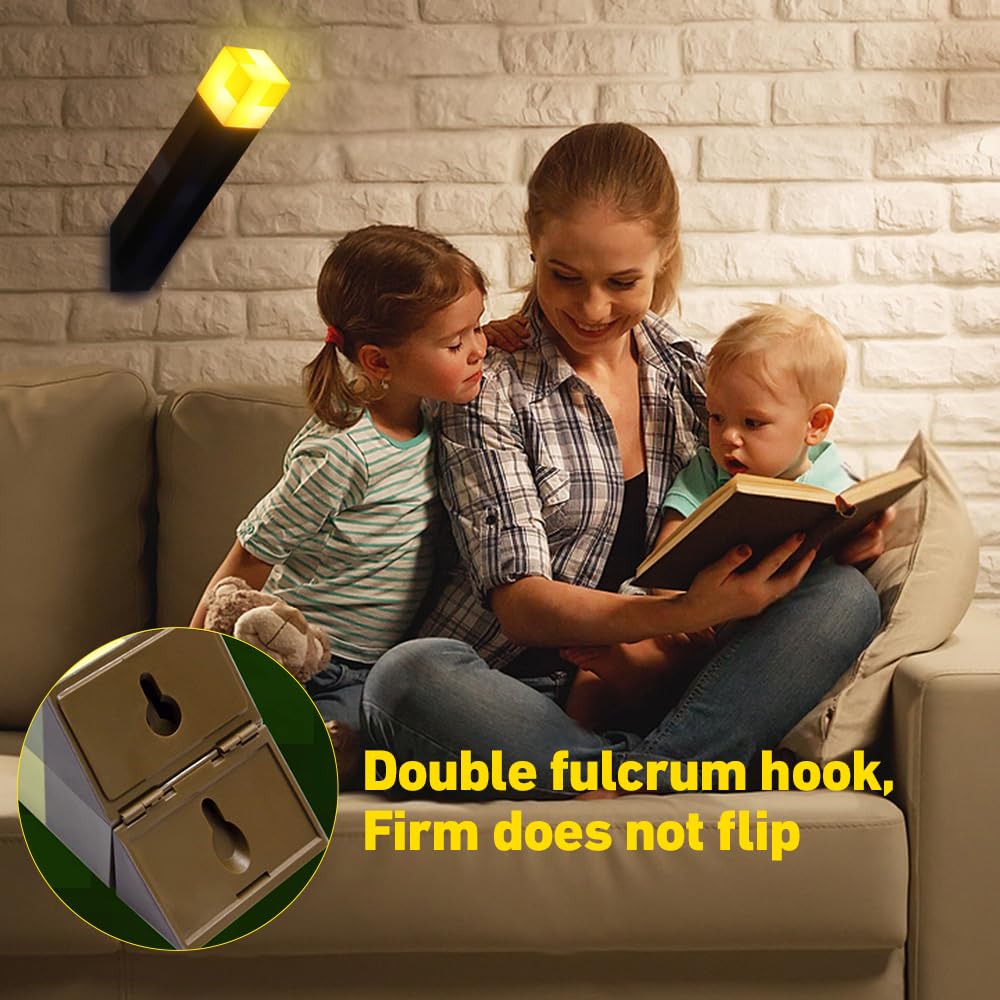 4 Farben Wall Fackel Nachtlicht, 28cm Lampe Fackel Wandlampe, Lampe Fackel beleuchtung mit Sound und Haken, USB wiederaufladbar für 3D Kinderzimmer Gaming Room, Decoration
