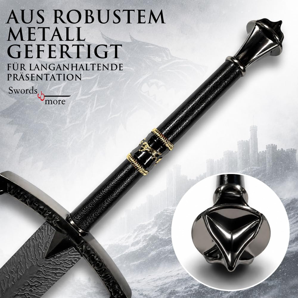 Game of Thrones Schwert | Authentisches Stück aus der Welt von Westeros | Stahlschwert | Hochwertige Verarbeitung | Perfekt für Sammler und Fans von Game of Thrones