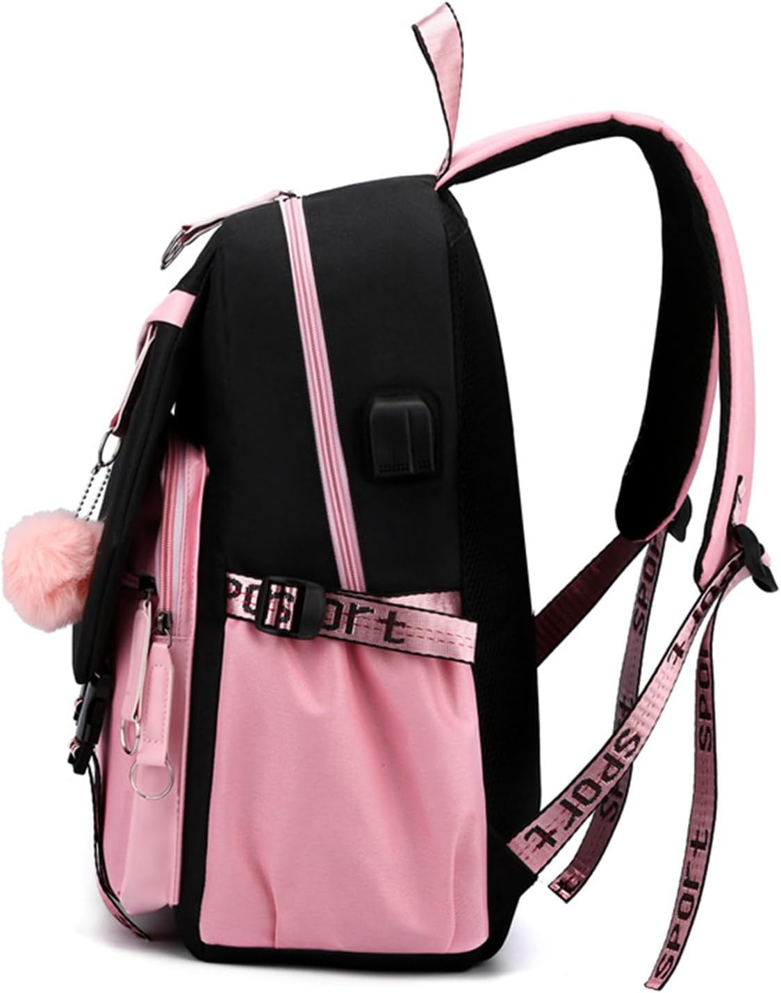 Demon Rucksack, Anime Rucksack, Kawaii Schultasche, Kids Backpack Girl, Wasserabweisend mit Verstellbare Träger 17inch