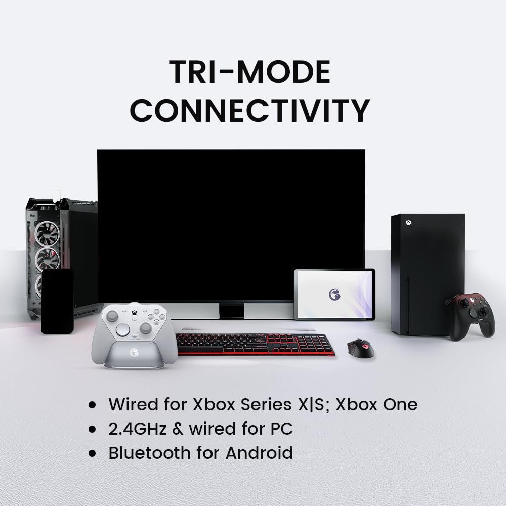 GameSir G7 Pro 1000Hz Controller mit Ladestation für Xbox Series X|S, Xbox One, Windows 10/11 & Android – TMR Joysticks, verstellbare Trigger & 4 programmierbare Tasten – Shadow Ember