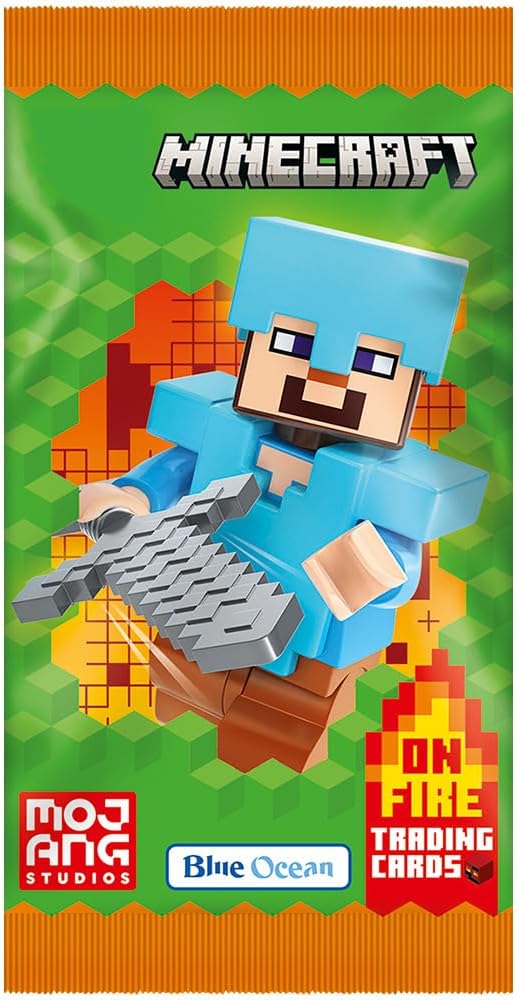 Bundle mit Minecraft Serie 3 Trading Cards - 1 Leere Sammelmappe + 5 Booster + Exklusive Collect-it Hüllen