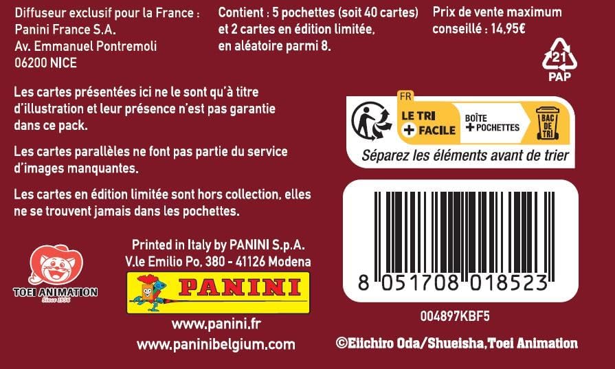 Panini One Piece Trading Cards 25. Geburtstag, Blisterverpackung, 5 Hüllen + 2 Karten, limitierte Auflage, 004897KBF5