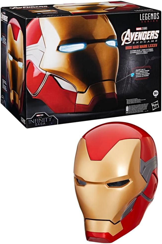 Marvel Legends Series Iron Man elektronischer Premium Helm mit Lichteffekten, Avengers: Endgame Rollenspielartikel für Erwachsene