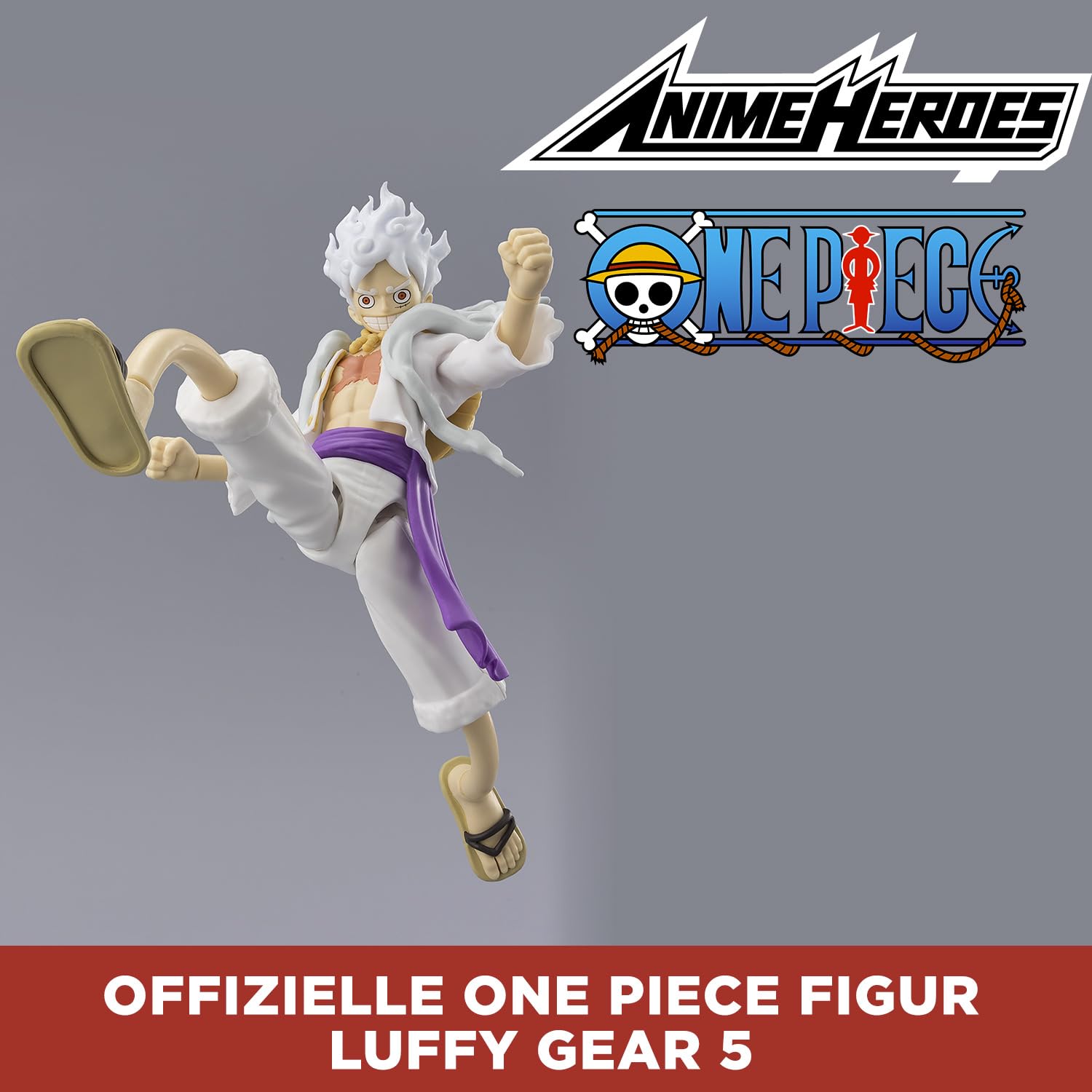 BANDAI – Anime Heroes – One Piece Figur – Lorenor Zorro 17 cm Three Sword Style – Offizielle Lizenz One Piece – Bewegliche Manga Figur Zorro 3 Schwerter – Spielzeug für Kinder ab 4 Jahren – 37052
