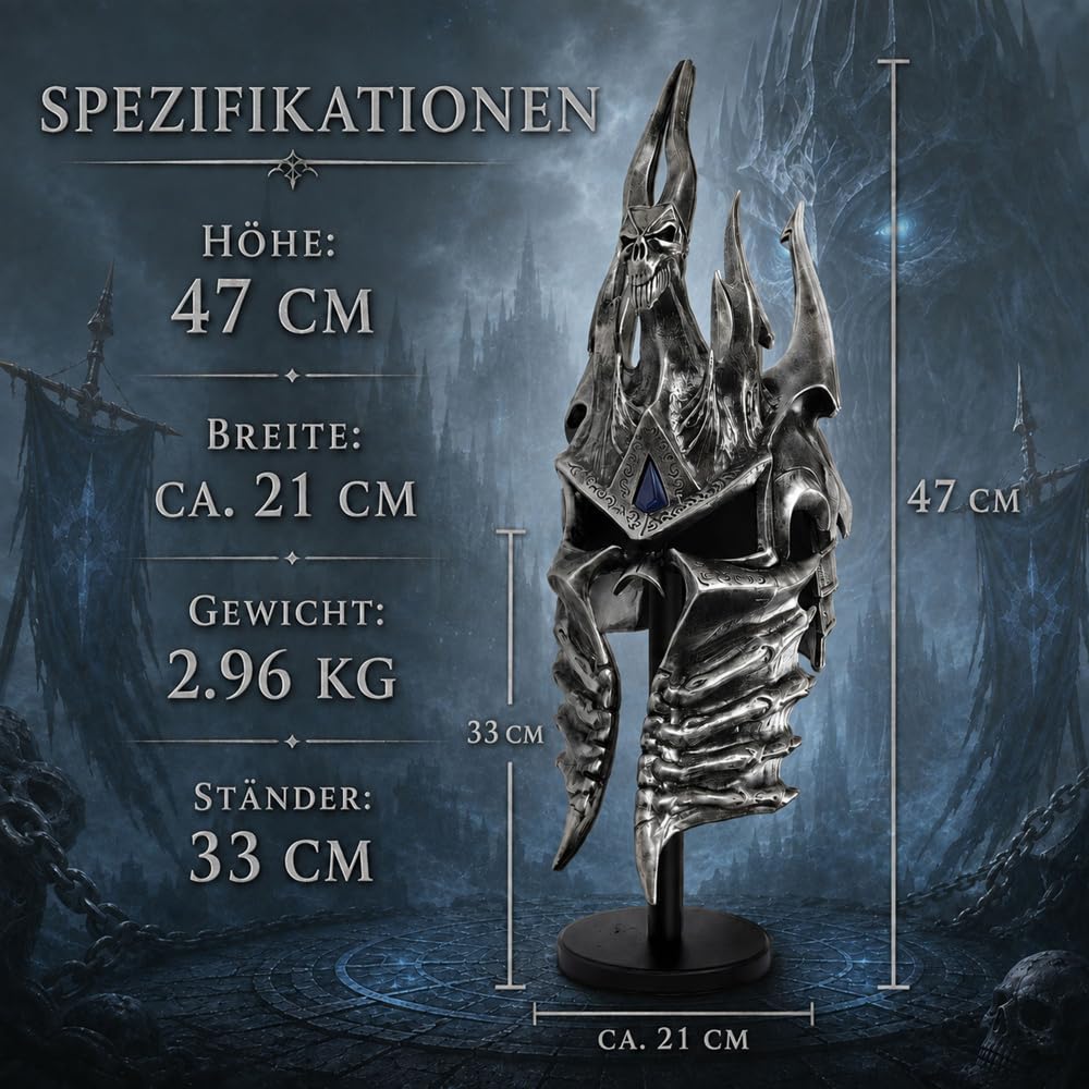 Swords and more Frostmourne Schwert Replik, Lich King Frostmourne Schwert Replikat 106 cm, World of Warcraft, Gaming Deko, Schwert aus Metall für Wow Cosplay, Deko Schwert & Gamer Geschenk