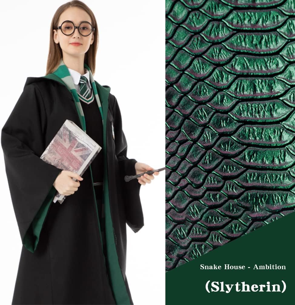 Magier Robe,Magier Uniform,mit Umhang und Krawatte,für Karneval,Halloween,Harry Potter cosplay kostüm (M, grün)