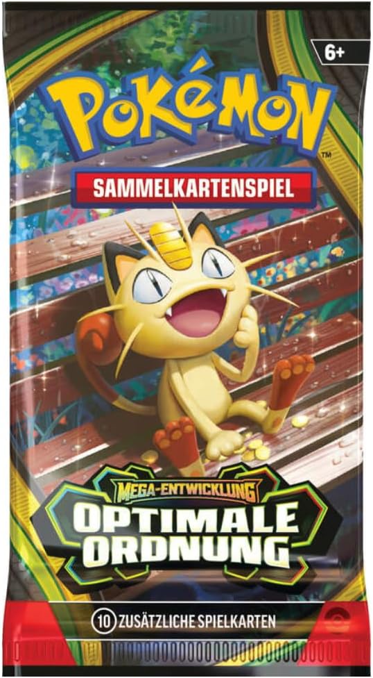 1x Pokémon ME03 Booster – Mega-Entwicklung: Optimale Ordnung Deutsch, Sammelkarten Booster Pack, Original Versiegelt +Heartglobal Versandschutz