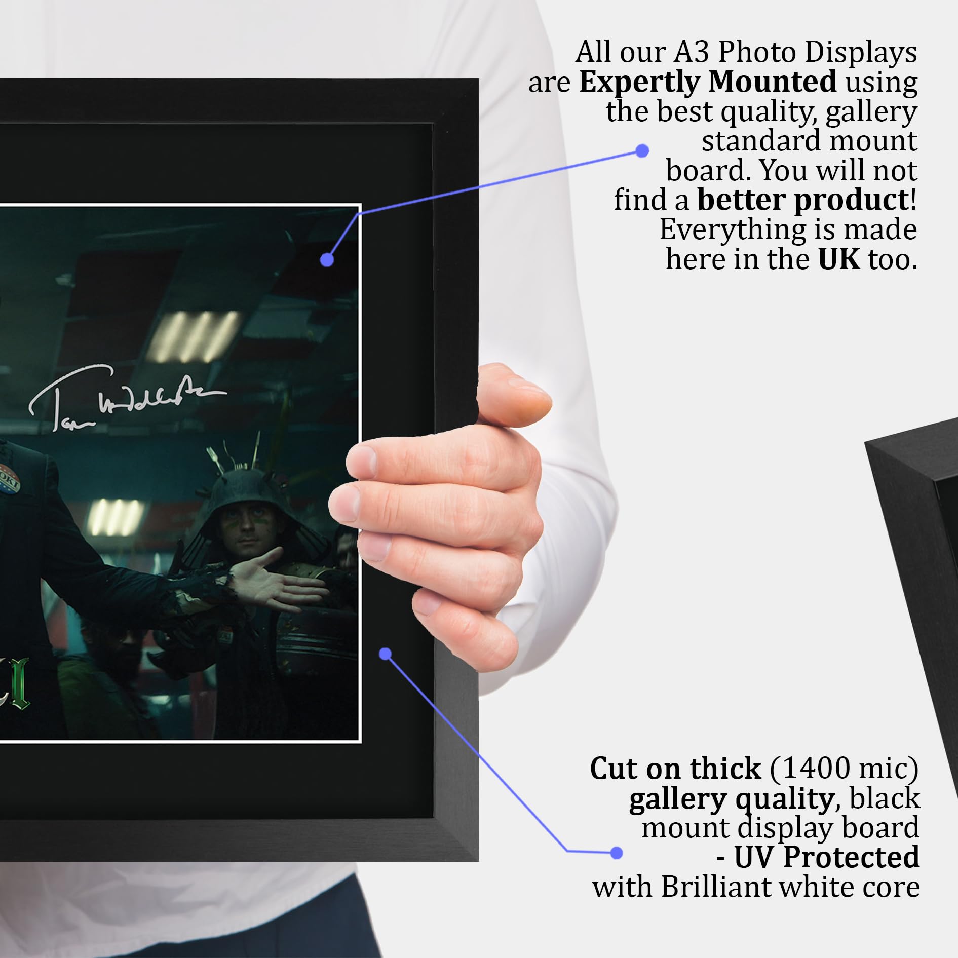 HWC Trading Loki Geschenke Gedrucktes Signiertes Autogramm Foto für Fans von Fernsehn Memorabilien - A3 Gerahmt