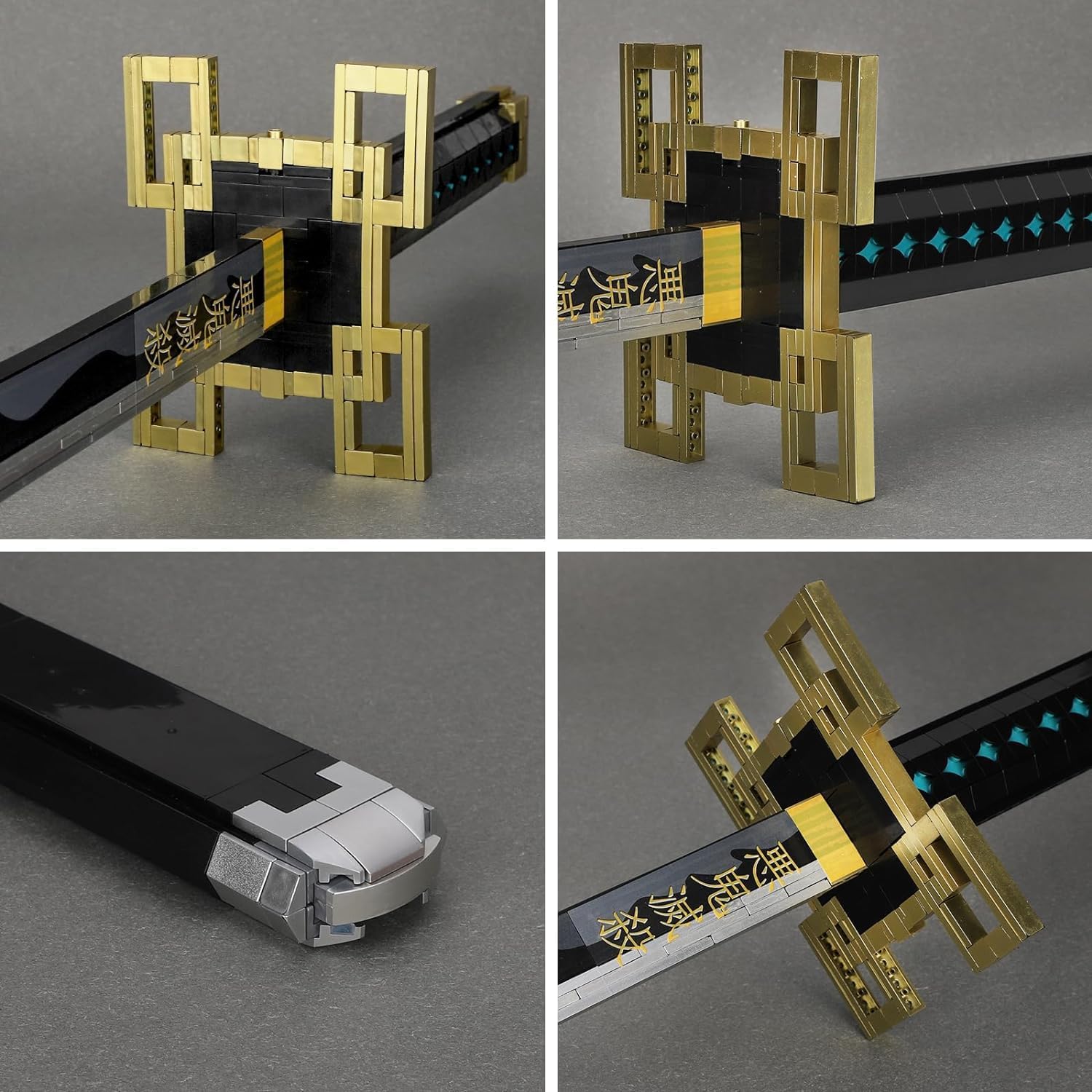 TOY PLAYER Demon Slayer Schwerter Bausätze für Erwachsene 100 cm langes Tokitou Muichirou Schwert mit Scheide und Ständer, Anime-Schwertbausatz, Katana, Demon Slayer, Geschenk, 771 Teile